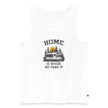 Camping-car Camping Camping-car - Débardeur bio Premium Homme - blanc - Devant - Michal (187cm)