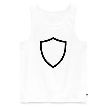 Schild-Symbol-Logo-Form-Sicherheit - Männer Premium Bio Tank Top - Weiß - Vorne - Michal (187cm)