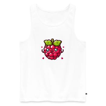 Liebe Himbeere - Männer Premium Bio Tank Top - Weiß - Vorne - Michal (187cm)