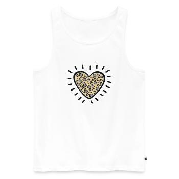 Leopard Heart Burst - Men's Premium Organic Tank Top - white - Front - Michal (187cm)