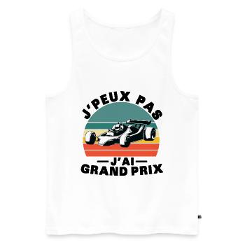Je peux pas J'ai grand prix - Débardeur bio Premium Homme - blanc - Devant - Michal (187cm)