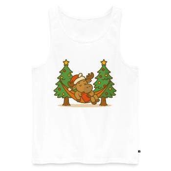 Elch Weihnachten Hängematte Cartoon - Männer Premium Bio Tank Top - Weiß - Vorne - Michal (187cm)