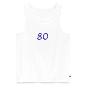 80. 80 JAHRE. 80-JÄHRIGES JUBILÄUM. 80. GEBURTSTAG. - Männer Premium Bio Tank Top - Weiß - Vorne - Michal (187cm)