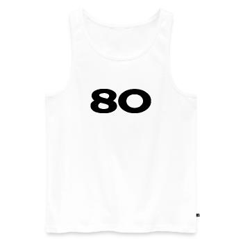 80. 80 JAHRE. 80-JÄHRIGES JUBILÄUM. 80. GEBURTSTAG. - Männer Premium Bio Tank Top - Weiß - Vorne - Michal (187cm)