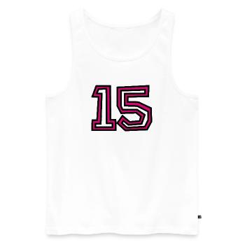 15 - Männer Premium Bio Tank Top - Weiß - Vorne - Michal (187cm)
