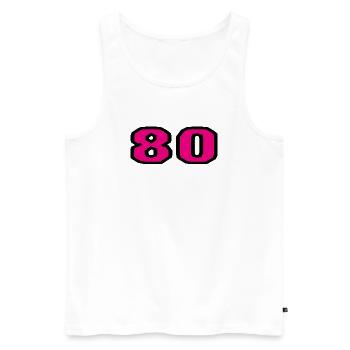 80. 80 JAHRE. 80-JÄHRIGES JUBILÄUM. 80. GEBURTSTAG. - Männer Premium Bio Tank Top - Weiß - Vorne - Michal (187cm)