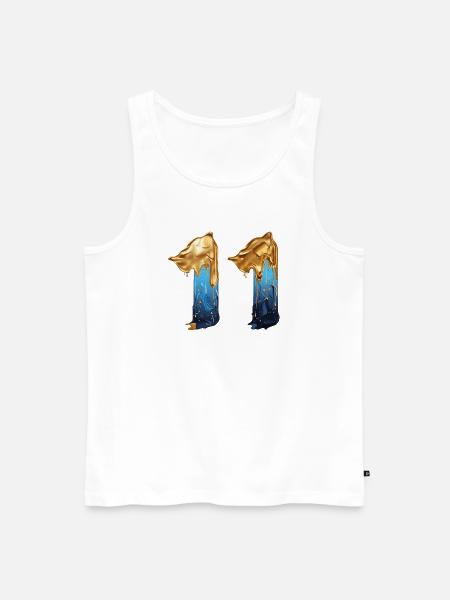 NEJ. 11 NUMMER 11 SEJ 11 ÅRS FØDSELSDAG - Herre Premium økologisk tanktop - hvid