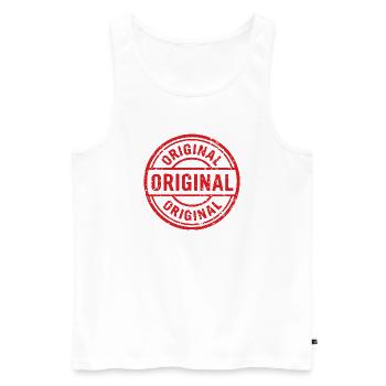 Ursprüngliches Grunge-Gummistempel-Abzeichen-Vektordesign - Männer Premium Bio Tank Top - Weiß - Vorne - Michal (187cm)