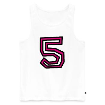 5 - Männer Premium Bio Tank Top - Weiß - Vorne - Michal (187cm)