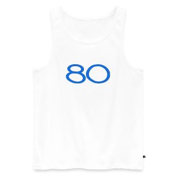 80. 80 JAHRE. 80-JÄHRIGES JUBILÄUM. 80. GEBURTSTAG. - Männer Premium Bio Tank Top - Weiß - Vorne - Michal (187cm)