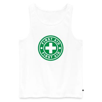 First Aid Medical Cross Sicherheitssymbol Vektor-Symbol - Männer Premium Bio Tank Top - Weiß - Vorne - Michal (187cm)