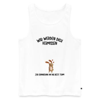 Wir werden dich Vermissen beste Team Abschied - Männer Premium Bio Tank Top - Weiß - Vorne - Michal (187cm)