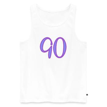 90 - Männer Premium Bio Tank Top - Weiß - Vorne - Michal (187cm)