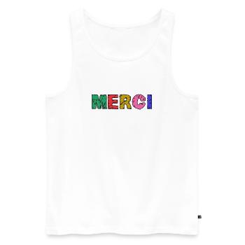 VIELEN DANK. GELIEBTE - Männer Premium Bio Tank Top - Weiß - Vorne - Michal (187cm)