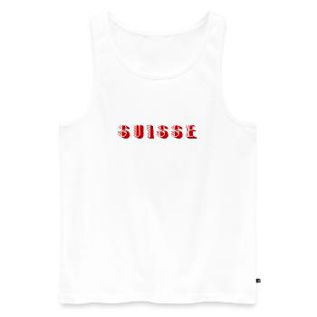 SUISSE. PAYS - Débardeur bio Premium Homme - blanc - Devant - Michal (187cm)