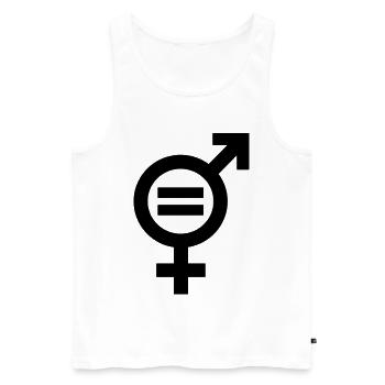 Égalité des sexes Égalité entre hommes et femmes Égalité égalité égalité - Débardeur bio Premium Homme - blanc - Devant - Michal (187cm)