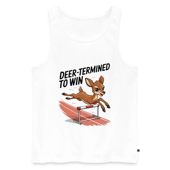 Deer-Termined pour gagner - Débardeur bio Premium Homme - blanc - Devant - Michal (187cm)