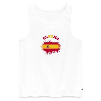 Espana Espagne drapeau espagnol drapeau drapeau - Débardeur bio Premium Homme - blanc - Devant - Michal (187cm)