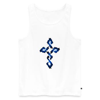 Kreuz Christentum Religion - Männer Premium Bio Tank Top - Weiß - Vorne - Michal (187cm)