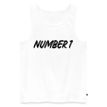 Number 1 - eins - erster - erste - 1 - Nummer 1 - Männer Premium Bio Tank Top - Weiß - Vorne - Michal (187cm)
