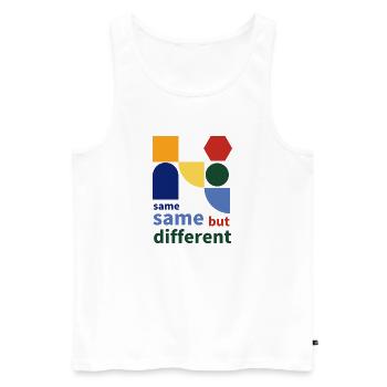 same same but different - Männer Premium Bio Tank Top - Weiß - Vorne - Michal (187cm)