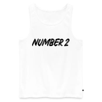 Numéro 2 - deux - deuxième - deuxième - 2 - numéro 2 - Débardeur bio Premium Homme - blanc - Devant - Michal (187cm)
