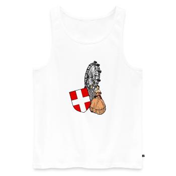 Vienna Panorama Wappen Shirt Geschenk - Männer Premium Bio Tank Top - Weiß - Vorne - Michal (187cm)
