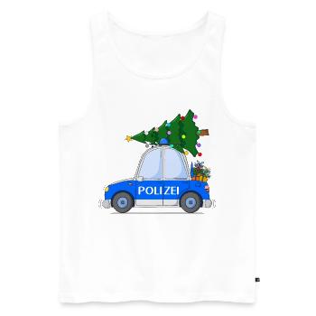 Polizeiauto Weihnachten - Männer Premium Bio Tank Top - Weiß - Vorne - Michal (187cm)