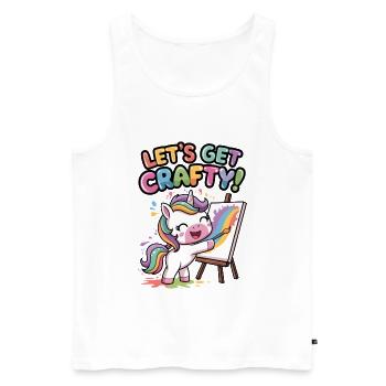 Lass uns kreativ werden! - Männer Premium Bio Tank Top - Weiß - Vorne - Michal (187cm)