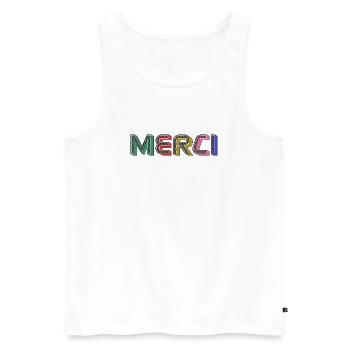 Vielen Dank - Männer Premium Bio Tank Top - Weiß - Vorne - Michal (187cm)