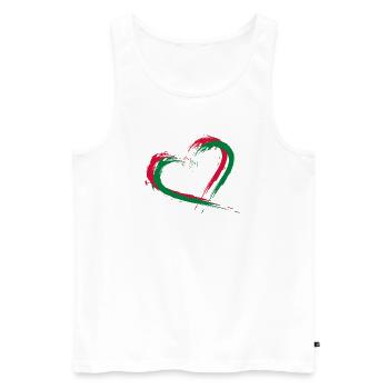 Herz Bürste Flagge der Malediven - Männer Premium Bio Tank Top - Weiß - Vorne - Michal (187cm)