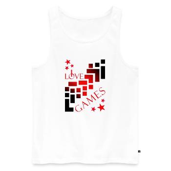 Gamer games - Männer Premium Bio Tank Top - Weiß - Vorne - Michal (187cm)