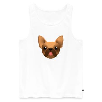 Bouledogue Français - Frenchie - Bully - Langue - Débardeur bio Premium Homme - blanc - Devant - Michal (187cm)