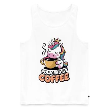 Propulsé par le café - Débardeur bio Premium Homme - blanc - Devant - Michal (187cm)