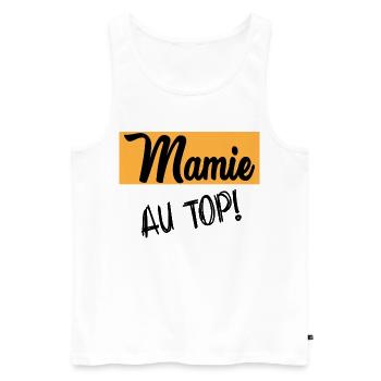 granny - Men's Premium Organic Tank Top - white - Front - Michal (187cm)