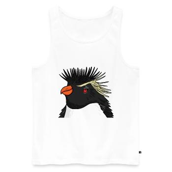 Pinguin mit Haare Felsenpinguin - Männer Premium Bio Tank Top - Weiß - Vorne - Michal (187cm)