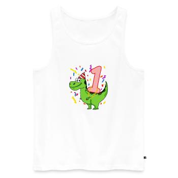 Dinosaurier Geburtstag 1 Jahre alt - Männer Premium Bio Tank Top - Weiß - Vorne - Michal (187cm)