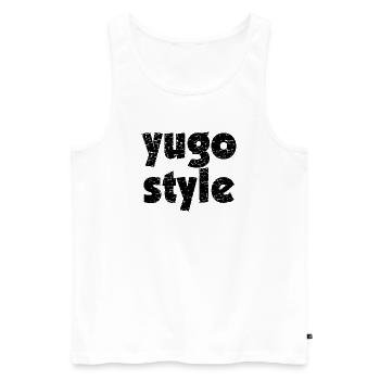 style yugo - style unifié des Balkans - Débardeur bio Premium Homme - blanc - Devant - Michal (187cm)