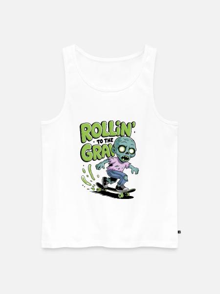 Rollin zum Grab - Männer Premium Bio Tank Top - Weiß