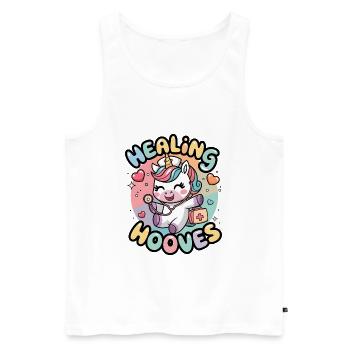 Heilende Hufe - Männer Premium Bio Tank Top - Weiß - Vorne - Michal (187cm)