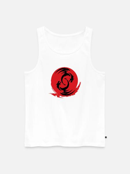 Red Dragon Circle - Men's Premium Organic Tank Top - white