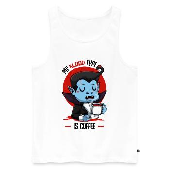 Blood Coffee Vampire Cartoon - Men's Premium Organic Tank Top - white - Front - Michal (187cm)
