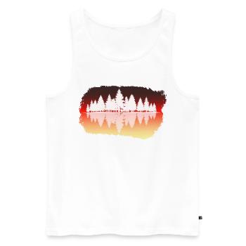 Wald - Forest - Männer Premium Bio Tank Top - Weiß - Vorne - Michal (187cm)