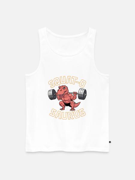 Squat-O Saurus - Men's Premium Organic Tank Top - white