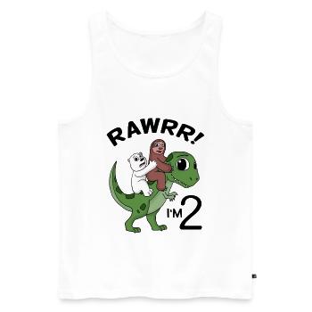 Ich bin 2 Dinosaurier Geburtstag Kindergeburtstag - Männer Premium Bio Tank Top - Weiß - Vorne - Michal (187cm)