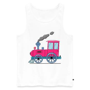 Kinderzug Eisenbahn pink - Männer Premium Bio Tank Top - Weiß - Vorne - Michal (187cm)