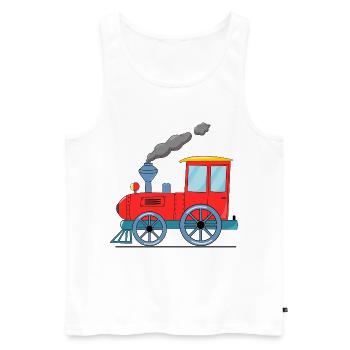 Kinderzug Eisenbahn rot - Männer Premium Bio Tank Top - Weiß - Vorne - Michal (187cm)