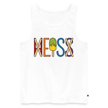 Eis - heiß - H EIS S - Männer Premium Bio Tank Top - Weiß - Vorne - Michal (187cm)