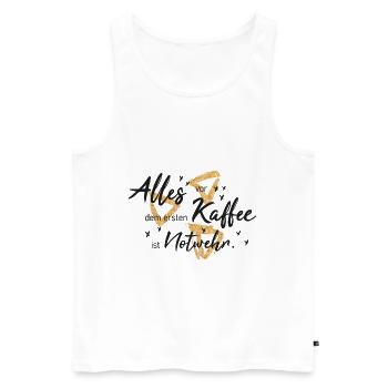 Alles vor dem ersten Kaffee ist notwehr - Männer Premium Bio Tank Top - Weiß - Vorne - Michal (187cm)