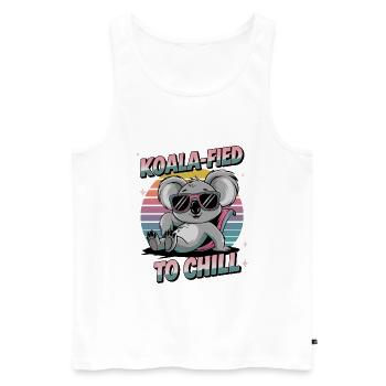 Koala-fied zum Chillen - Männer Premium Bio Tank Top - Weiß - Vorne - Michal (187cm)